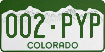 CO license plate 002PYP