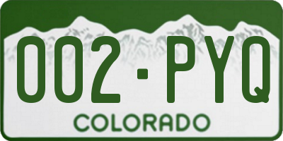 CO license plate 002PYQ