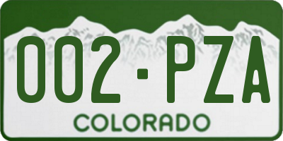 CO license plate 002PZA