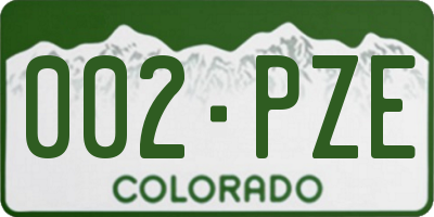 CO license plate 002PZE