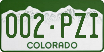 CO license plate 002PZI