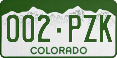 CO license plate 002PZK