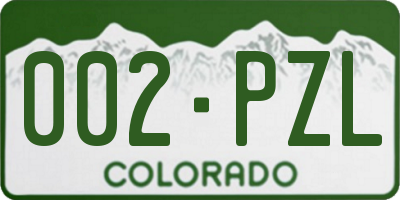 CO license plate 002PZL