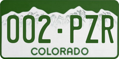 CO license plate 002PZR