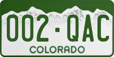 CO license plate 002QAC