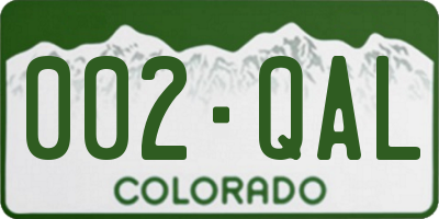 CO license plate 002QAL