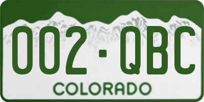 CO license plate 002QBC