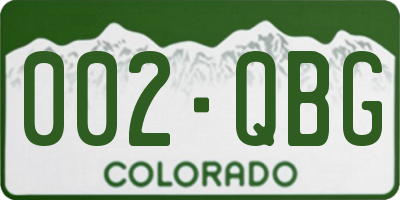 CO license plate 002QBG