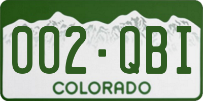 CO license plate 002QBI