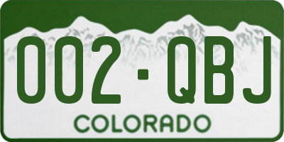 CO license plate 002QBJ