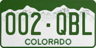 CO license plate 002QBL