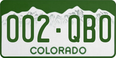 CO license plate 002QBO