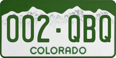 CO license plate 002QBQ