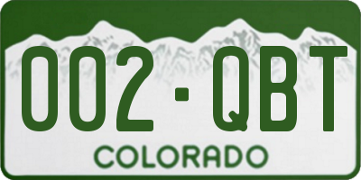 CO license plate 002QBT