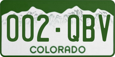 CO license plate 002QBV