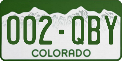 CO license plate 002QBY
