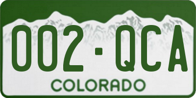 CO license plate 002QCA