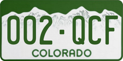 CO license plate 002QCF