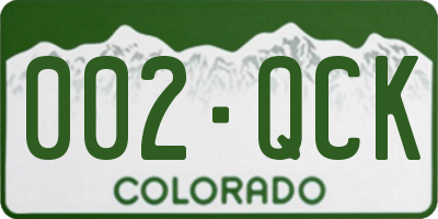 CO license plate 002QCK
