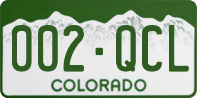 CO license plate 002QCL