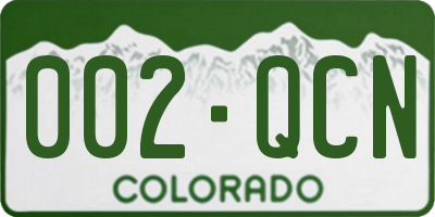 CO license plate 002QCN