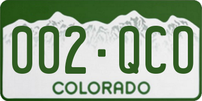 CO license plate 002QCO