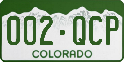 CO license plate 002QCP