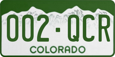 CO license plate 002QCR