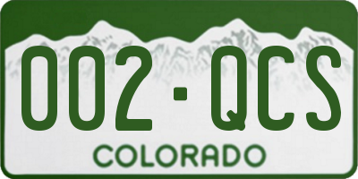 CO license plate 002QCS
