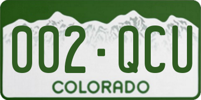 CO license plate 002QCU