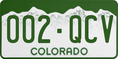 CO license plate 002QCV