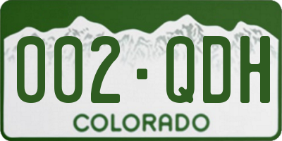 CO license plate 002QDH