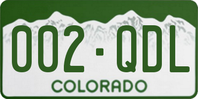 CO license plate 002QDL