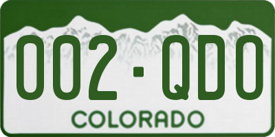 CO license plate 002QDO