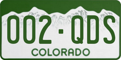 CO license plate 002QDS