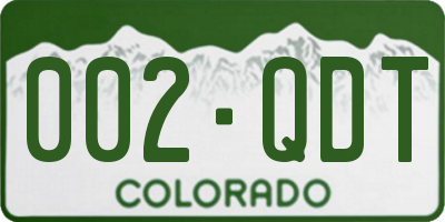 CO license plate 002QDT