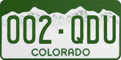 CO license plate 002QDU