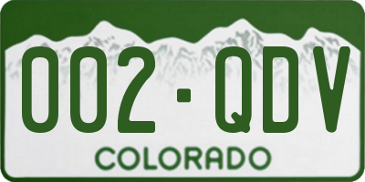 CO license plate 002QDV