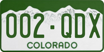 CO license plate 002QDX