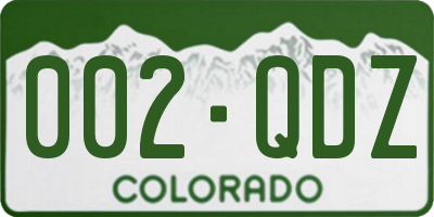 CO license plate 002QDZ