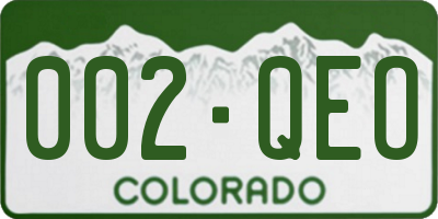CO license plate 002QEO