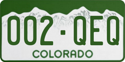 CO license plate 002QEQ