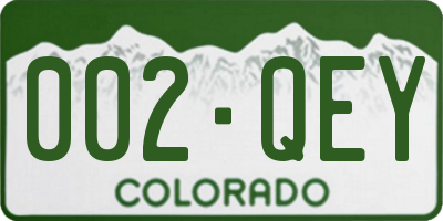 CO license plate 002QEY