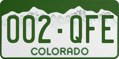 CO license plate 002QFE