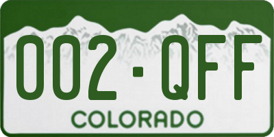 CO license plate 002QFF
