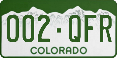 CO license plate 002QFR