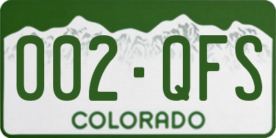 CO license plate 002QFS