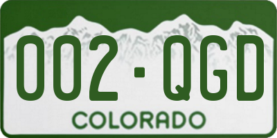 CO license plate 002QGD