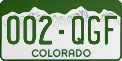 CO license plate 002QGF