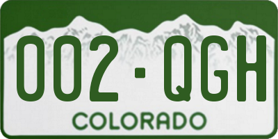 CO license plate 002QGH